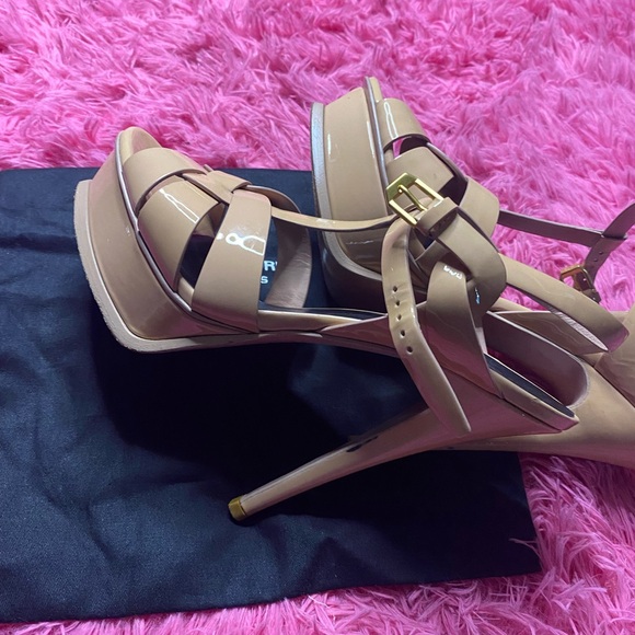 Saint Laurent Tribute T-strap Platform Sandals - Picture 4 of 8